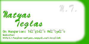 matyas teglas business card